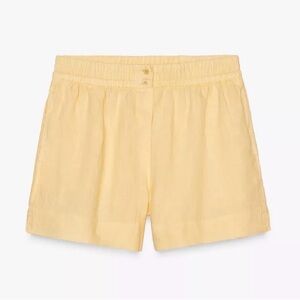 ZARA Pastel Yellow Linen Shorts